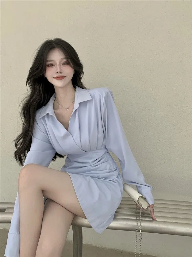 TFZB Fairy Color Dress Woman Casual Long Sleeve Elegant Dress Korean  Fashion Short Party Dress Chic (Color : White-Mountain peach7, Size : M) :  Amazon.com.au: Clothing, Shoes & Accessories