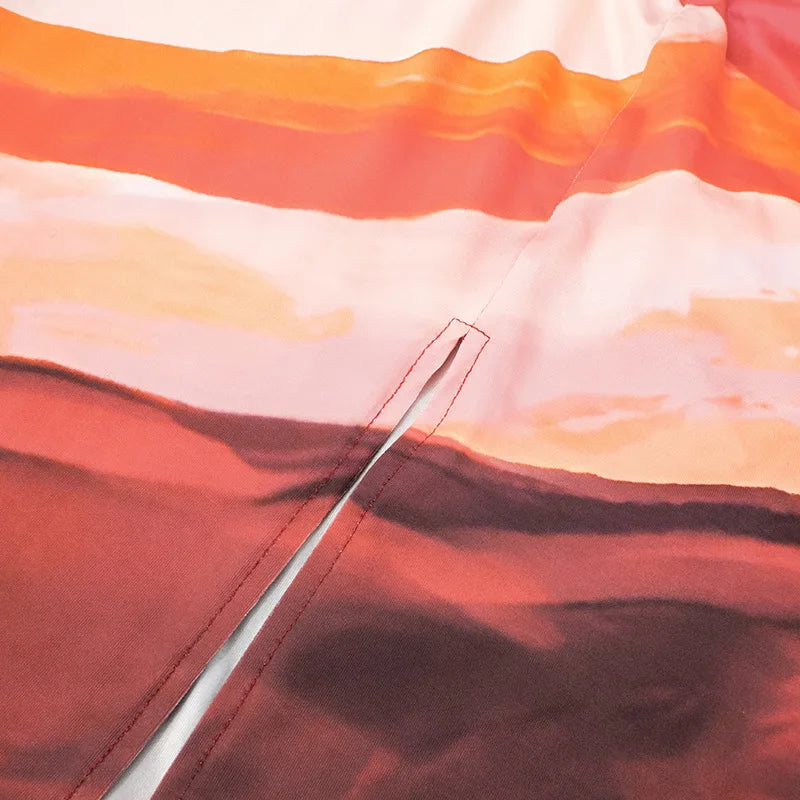 Halter Deep V Neck Print Sexy Maxi Dress For Women Fashion Lace-up Sleeveless Backless Bodycon Printed Long Dress