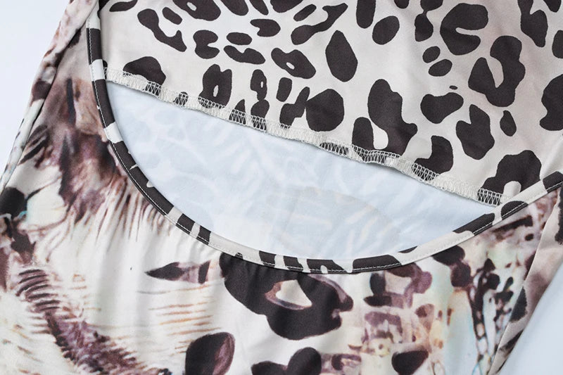 Backless Print V-neck Lace Up Sexy Maxi Dress For Women Slim Fit Sleeveless Hollow Out Dress Vacation Outfit Autumn