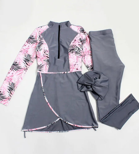 7 Colors Muslim Swimwears 2024 Women Modest Three Piece Long Sleeves Islamic Burkinis Wear Headscarf Whole Swimsuit