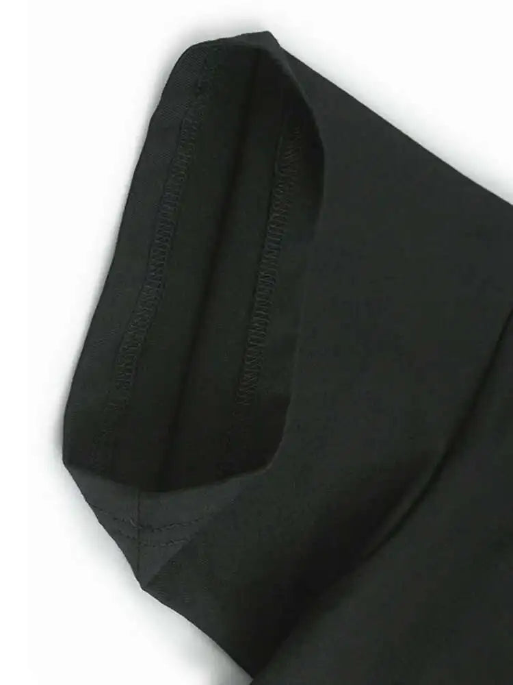 Women Black Plaid Color-block Big Size Midi Dress New Round Neck Short Sleeve Fashion Tide Spring Summer 2025 1DJ0086