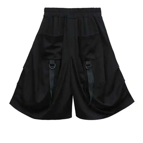 Load image into Gallery viewer, High Elastic Waist Black Pockets Bandage Wide Leg Pants New Loose Fit Trousers Women Fashion Spring Summer 2025 1DF4794
