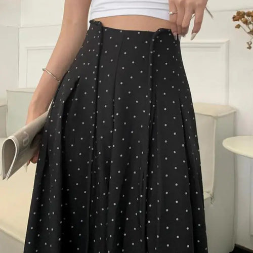 Load image into Gallery viewer, Spring Summer Retro Black Polka Dot Festival Wide Leg Long Pant Women High Waist Loose Holiday Straight Lace Up Trousers Casual
