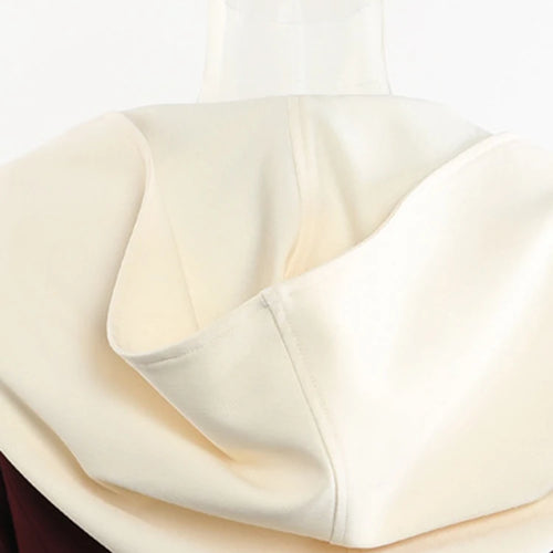 Load image into Gallery viewer, Women Wine Red Irregular Color-block Elegant Blazer New Hooded Long Sleeve Jacket Fashion Tide Spring Autumn 2025 1DH9528
