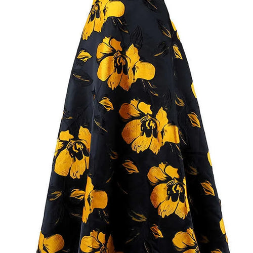 Load image into Gallery viewer, High Waist Black Flower Jacquard Temperament Long Half-body Skirt Women Fashion Tide New Spring Autumn 2025 1DD3182
