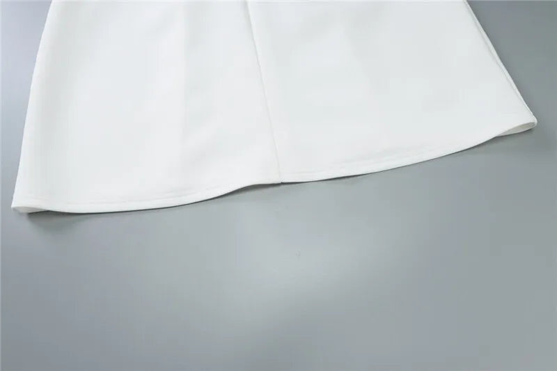 Deep V Neck Long Sleeve Sexy Mini Dress For Women Fashion Two Pocket High Waist A-line Club Party Sexy Dress Elegant