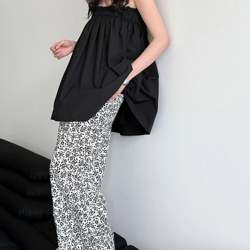 Load image into Gallery viewer, High Elastic Waist Floral Pattern Printed Long Wide Leg Pants New Trousers Women Fashion Tide Spring Autumn 2025 1DJ1473
