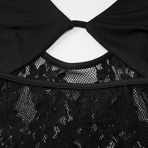 Load image into Gallery viewer, Sheer Lace Hollow Out Sexy Maxi Dress For Women Gown Halter Deep V Neck Sleeveless Backless Bodycon Long Dress
