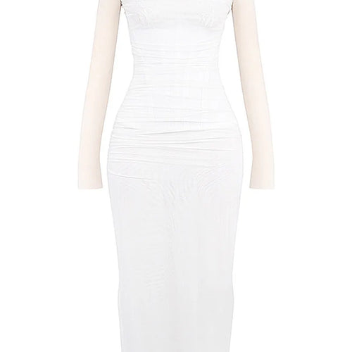 Load image into Gallery viewer, Elegant Sheer Long Sleeve Sexy Maxi Dress For Women Fashion Mesh Strapless Backless Club Party Sexy Long Dress New
