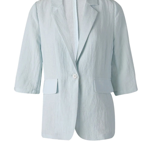 Load image into Gallery viewer, Women Black Thin Elegant Single Button Blazer New Lapel Half Sleeve Jacket Fashion Tide Spring Summer 2025 CPG3268
