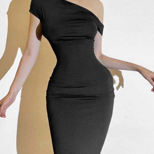 Load image into Gallery viewer, Elegant Sleeveless Irregular Bodycon Dress For Women 2024 Autumn New Fashion Long Dress Off Shoulder Party Evening Dress
