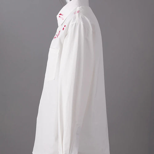 Load image into Gallery viewer, Women White Pattern Printed Big Size Casual Blouse New Lapel Long Sleeve Shirt Fashion Tide Spring Autumn 2025  CPG3062
