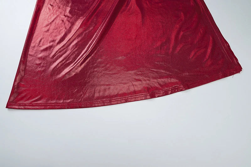 Off-shoulder Strapless Sexy Maxi Dress For Women Fashion Red Sleeveless Backless Thigh High Split Bodycon Club Dress