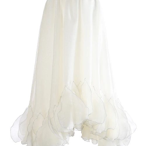 Load image into Gallery viewer, High Elastic Waist Black Organza Ruffles Irregular Shaped Half-body Skirt Women Fashion New Spring Autumn 2025 1DJ0913
