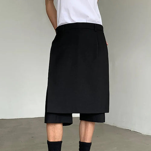 Load image into Gallery viewer, Dark Style Suit Shorts Men&#39;s Summer Loose Patchwork Straight Wide Leg Short Pants Trendy Menwear Solid Color 9C5519
