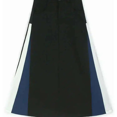 Load image into Gallery viewer, High Elastic Waist Gray Color-block Long A-line Casual Half-body Skirt Women Fashion Tide New Spring Autumn 2025 1DH8094
