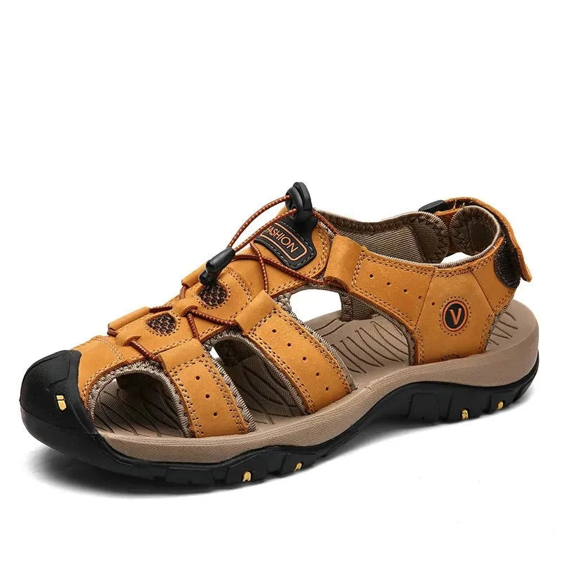 Genuine Leather Sandals Soft Outdoor Casual Shoes Men Brand Summer Footwear New Large Size 38-48 Fashion Sandals For Men v1