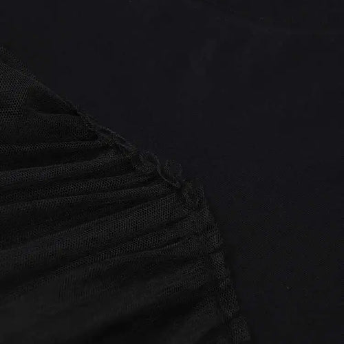 Load image into Gallery viewer, Women Black Layers Mesh Long Big Size Dress New Round Neck Short Sleeve Loose Fit Fashion Tide Spring Summer 2025 16R3054
