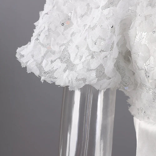 Load image into Gallery viewer, Women White Lace Rhinestones Elegant Slim Mini Dress New Round Neck Short Sleeve Fashion Tide Spring Summer 2025 CPG2980
