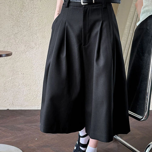 Load image into Gallery viewer, High Waist Gray Brief Pleated Wide Leg Calf-Length Pants New Trousers Women Fashion Tide Spring Autumn 2025 1DJ0997
