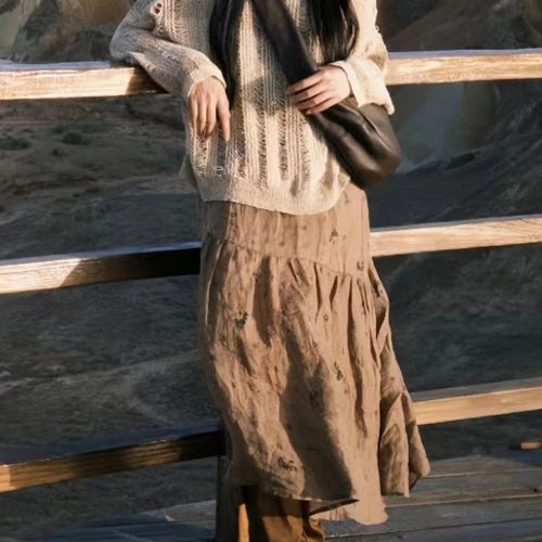 Load image into Gallery viewer, Autumn Streetwear Y2k Aesthetic Grunge Pullovers Vintage Solid Harajuku Grunge Jumpers Loose Knitted Women Hollow Out Sweaters
