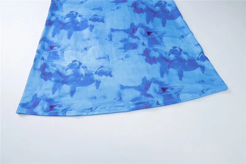 Strapless Print Sexy Two Piece Sets Women Spaghetti Strap Crop Tops And Maxi Skirt Female Elegant Printed 2 Piece Sets