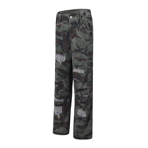 Load image into Gallery viewer, Men's Casual Pants New Summer Straight Wide Leg New American High Street Trendy Hole Design Male Loose Trousers 9W1888
