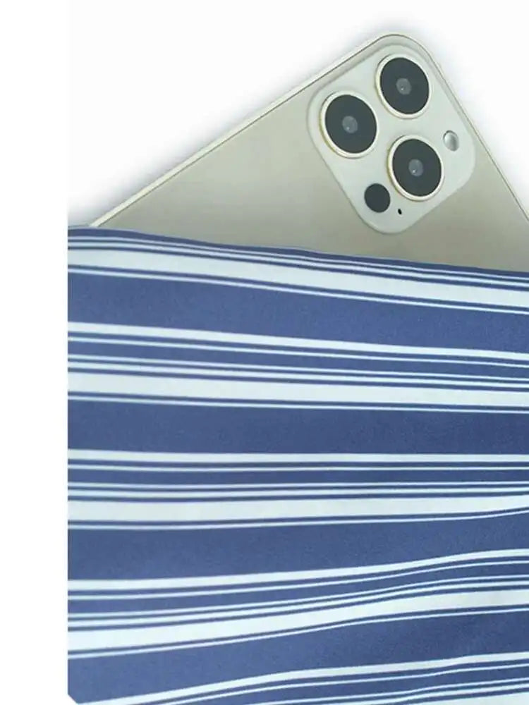 Women Blue Striped Spliced Pocket Big Size Casual Shirt Dress New Lapel Sleeve Fashion Tide Spring Summer 2025 1DH9810