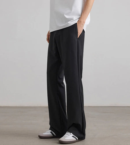 Men's Suit Pants New American Style Micro Flared Stylish Straight Wide Leg Solid Color Trendy Male Causla Trousers 9W1903