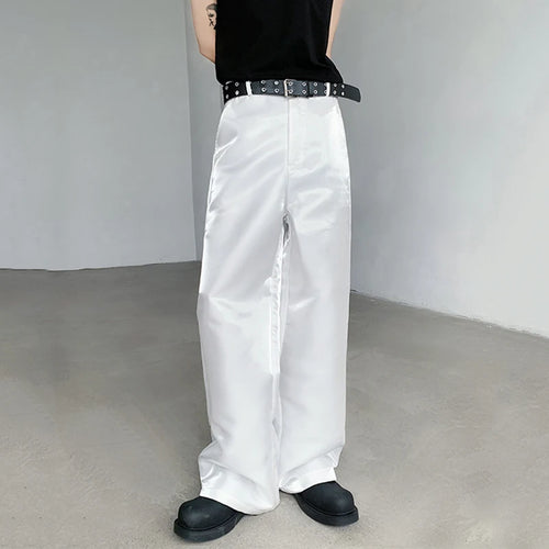 Load image into Gallery viewer, Male Glossy Casual Pants Droop Wide Leg Loose Bottom Autumn Straight Solid Color Men&#39;s Trousers 2024 Korean Style 9C6406
