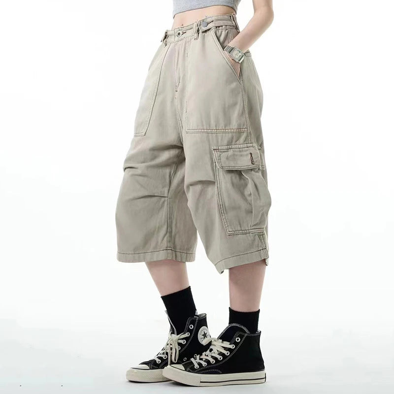 Men's Causal Cargo Pants New American Style Threedimensional Pocket Design Straight Leg Stylish Male Loose Bottoms 9W1859