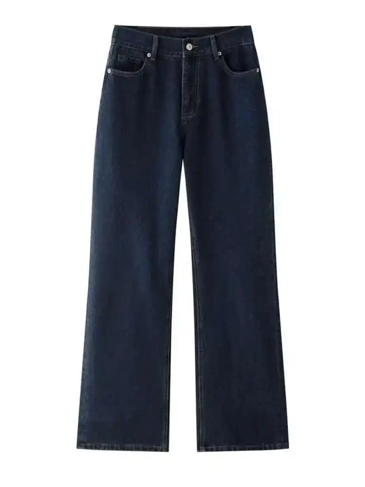 High Waist Blue Denim Casual Long Vintage Wide Leg Jeans New Women Trousers Fashion Tide Spring Autumn 2025 1DH7731
