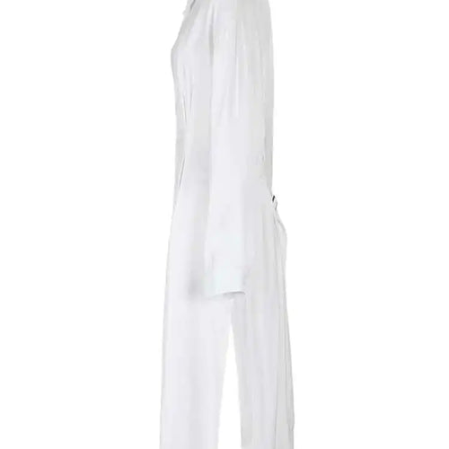 Load image into Gallery viewer, Women White Big Size Pleated Long Blouse New Lapel Long Sleeve Loose Fit Shirt Fashion Tide Spring Autumn 2025 CPG0522
