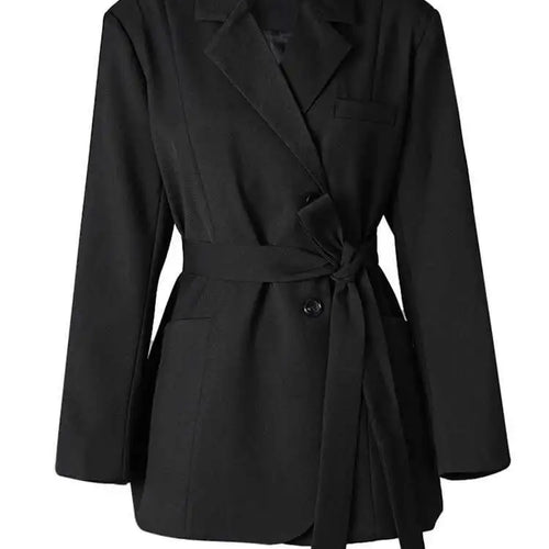 Load image into Gallery viewer, Women Beige Belted Pocket Big Size Elegant Blazer New Lapel Long Sleeve Jacket Fashion Tide Spring Autumn 2025 CPG2777
