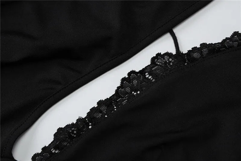 Skew Collar Backless Sexy Mini Dress For Women Gown Black Hollow Out Off-shoulder Sleeveless Bodycon Club Long Dress