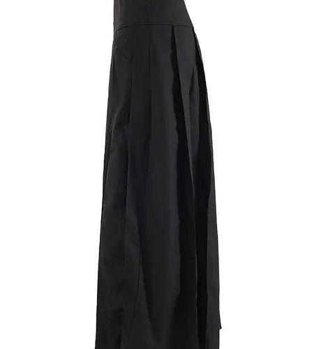 High Waist Black Pleated Botton Shaped Elegant Midi Half-body Skirt Women Fashion Tide New Spring Autumn 2025 CPG1936