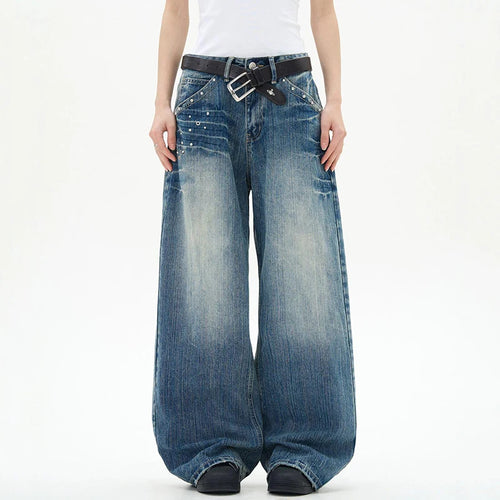 Load image into Gallery viewer, Men's Jeans American Rivet Lightning Denim Pants Solid Color Trendy Washed Straight Leg Stylish Menwear 2025 9W1476
