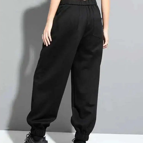 Load image into Gallery viewer, High Elastic Waist Black Irregular Long Harem Pants New Loose Fit Trousers Women Fashion Tide Spring Autumn 2025 1DF1325
