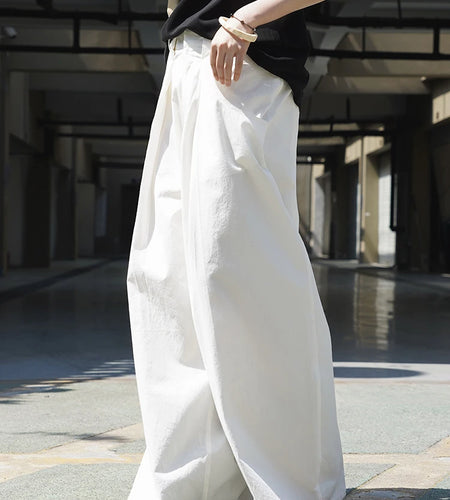 High Waist Khaki Pleated Pocket Brief Long Wide Leg Pants New Trousers Women Fashion Tide Spring Autumn 2025  1DJ1347