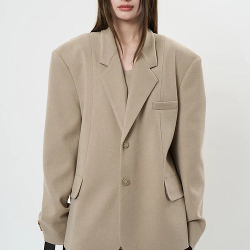 Load image into Gallery viewer, Women Gray Brief Shaped Elegant Big Size Blazer New Lapel Long Sleeve Jacket Fashion Tide Spring Autumn 2025 1DH9578
