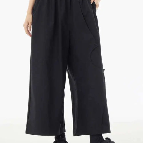 Load image into Gallery viewer, High Elastic Waist Khaki Irregular Button Wide Leg Pants New Trousers Women Fashion Tide Spring Autumn 2025 1DH5684
