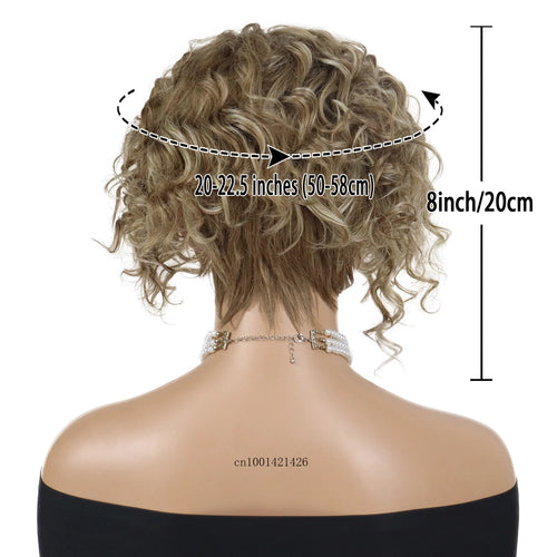 Load image into Gallery viewer, Mix Blonde Synthetic Hair Wigs for White Women Fashion Hairstyle Curly Wig with Long Bangs Casual Daily Use Hair Replacement Wig
