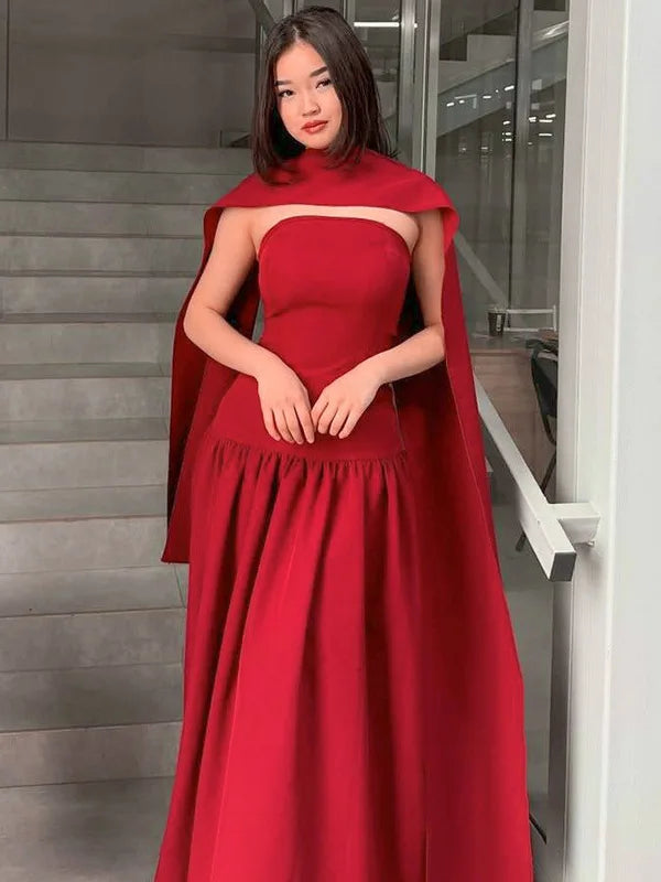 Sexy Strapless Sleeveless Backless Ribbon Long Dress For Women's 2025 Spring/summer New Elegant Slim Party Evening Dress
