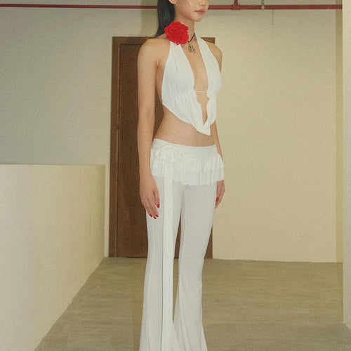 Load image into Gallery viewer, Sexy Tight Elastic Pants Women Slim Fit Flower Ruffle Edge Female Slim Fit Party Nightclub Fashion Street Pants
