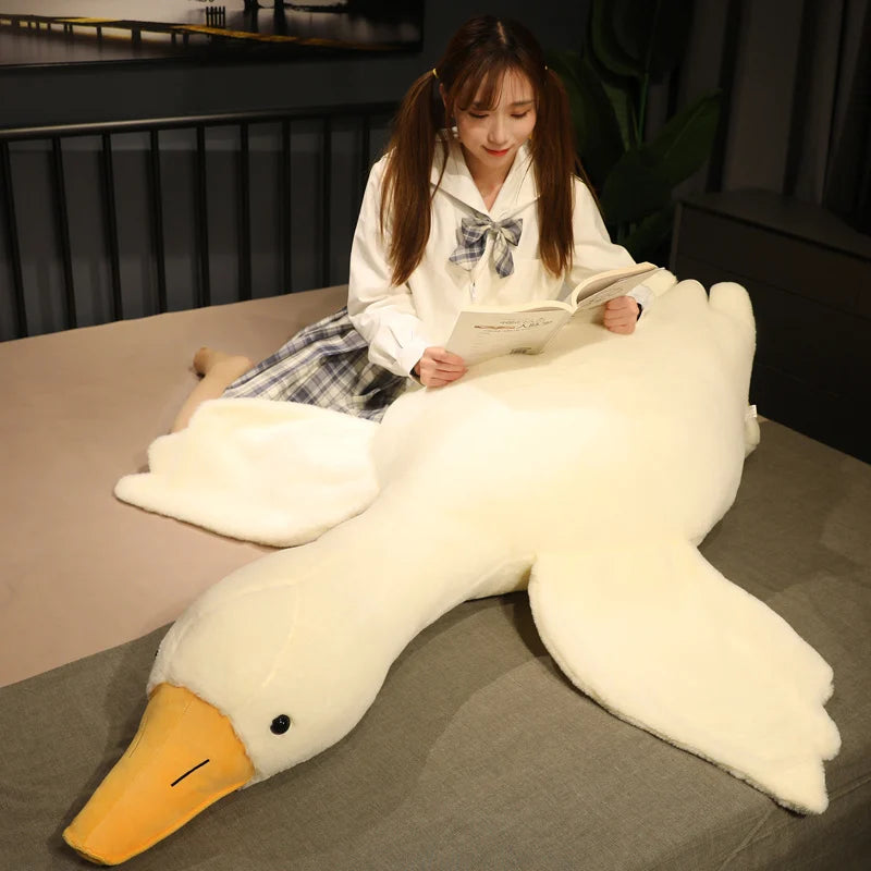 50-190cm Big White Goose Plush Toy Giant Duck Doll Soft Stuffed Animal Goose Sleeping Pillow Sofa Cushion Birthday Gift for Kids