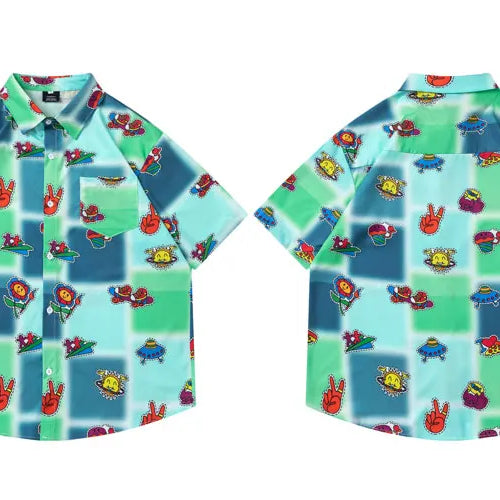 Load image into Gallery viewer, Vintage Hawaiian Shirts Streetwear Retro Graphic Printed Tie Dye Summer Beach Blouse Harajuku Hip Hop Baggy Short Sleeve Tops
