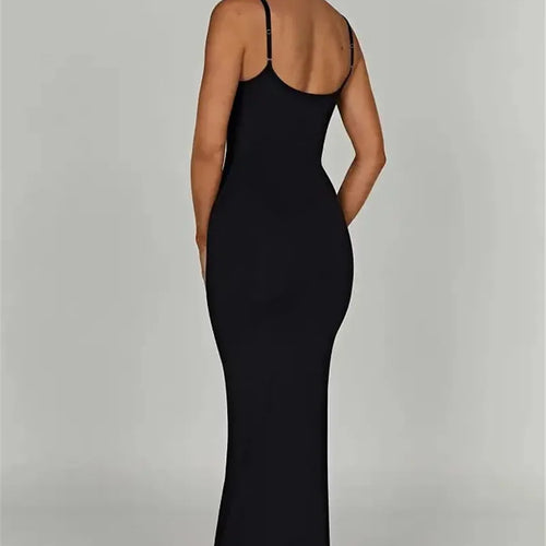 Load image into Gallery viewer, Spaghetti Strap Backless Bodycon Maxi Dress Women Autumn New Thickened Fabric Sleeveless Club Party Sexy Long Dress
