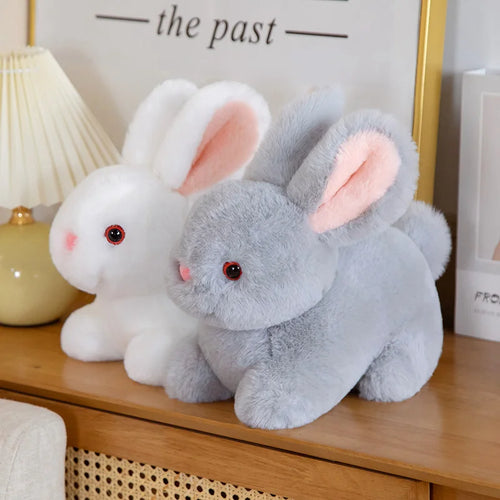 Load image into Gallery viewer, 15-30cm Cartoon Doll Fluffy Rabbit Plush Toys Black Lying Rabbit Dolls Pillow and Keychain Children Kids Birthday Xmas Gifts
