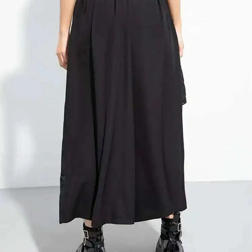 Load image into Gallery viewer, High Elastic Waist Black Irregular Spliced Wide Leg Pants New Trousers Women Fashion Tide Spring Autumn 2025 1DH5074
