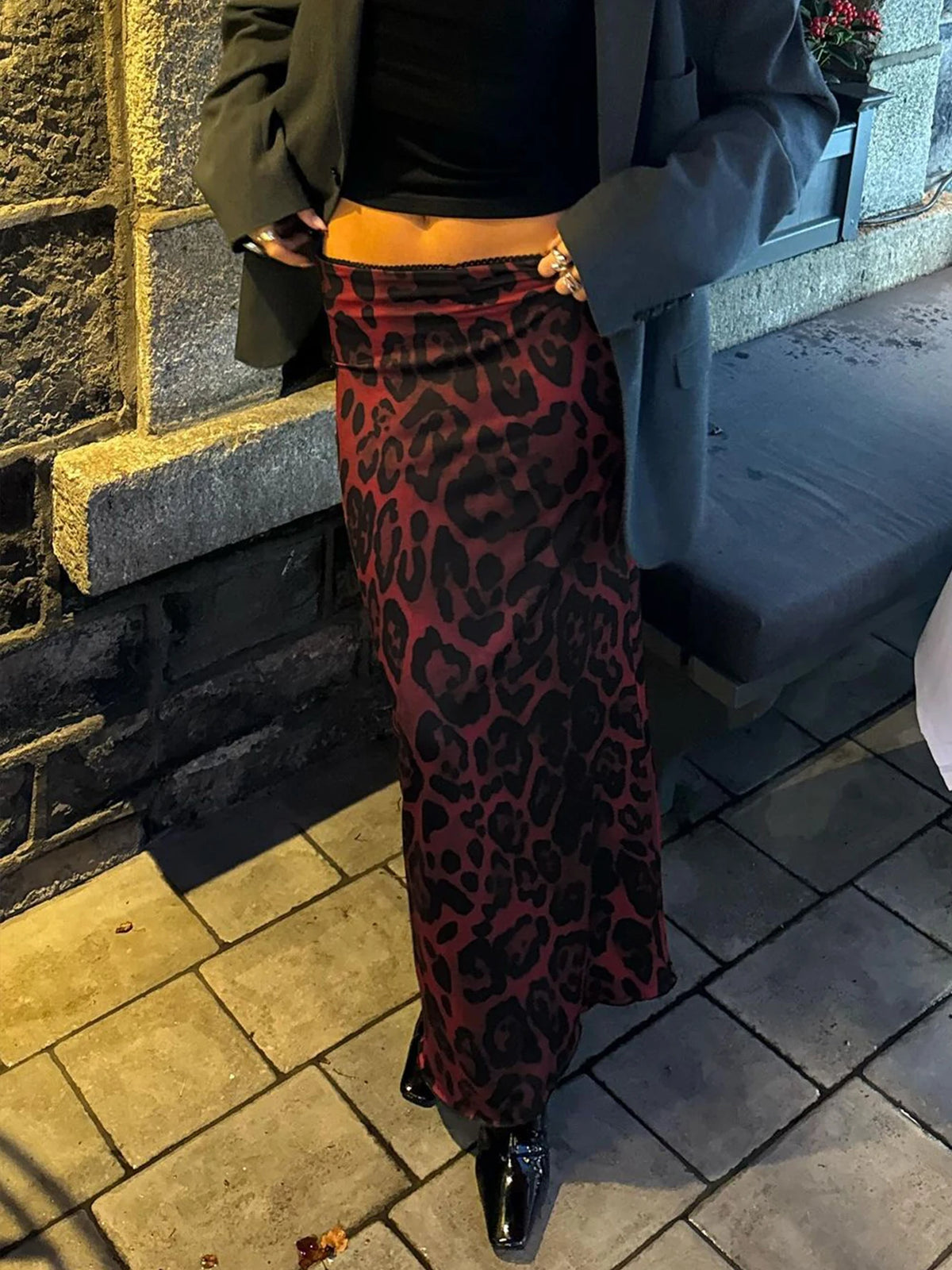 Mesh High Waist Leopard Print Sexy Loose Maxi Skirt Summer Fashion Women Y2K Clothes Festival Party Nightclub